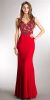 Main image of V-neck Beaded Bodice Fitted Long Formal Prom Dress
